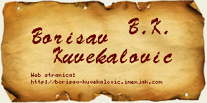 Borisav Kuvekalović vizit kartica